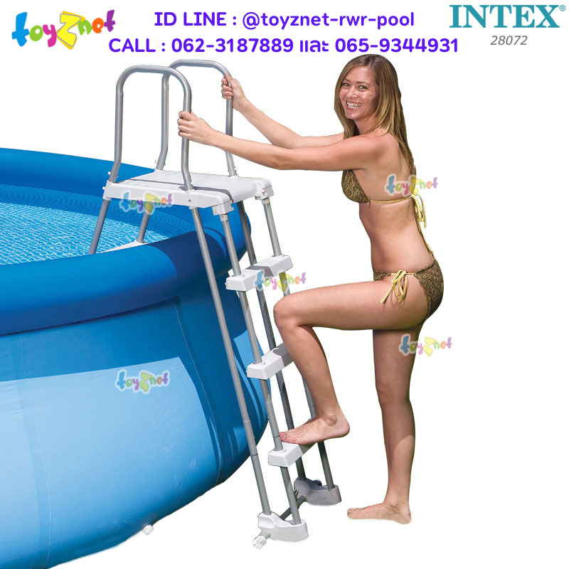 Intex ส่งฟรี บันไดสระน้ำแบบถอดได้ สระสูง 36-42 นิ้ว (91-107 ม.) รุ่น 28072