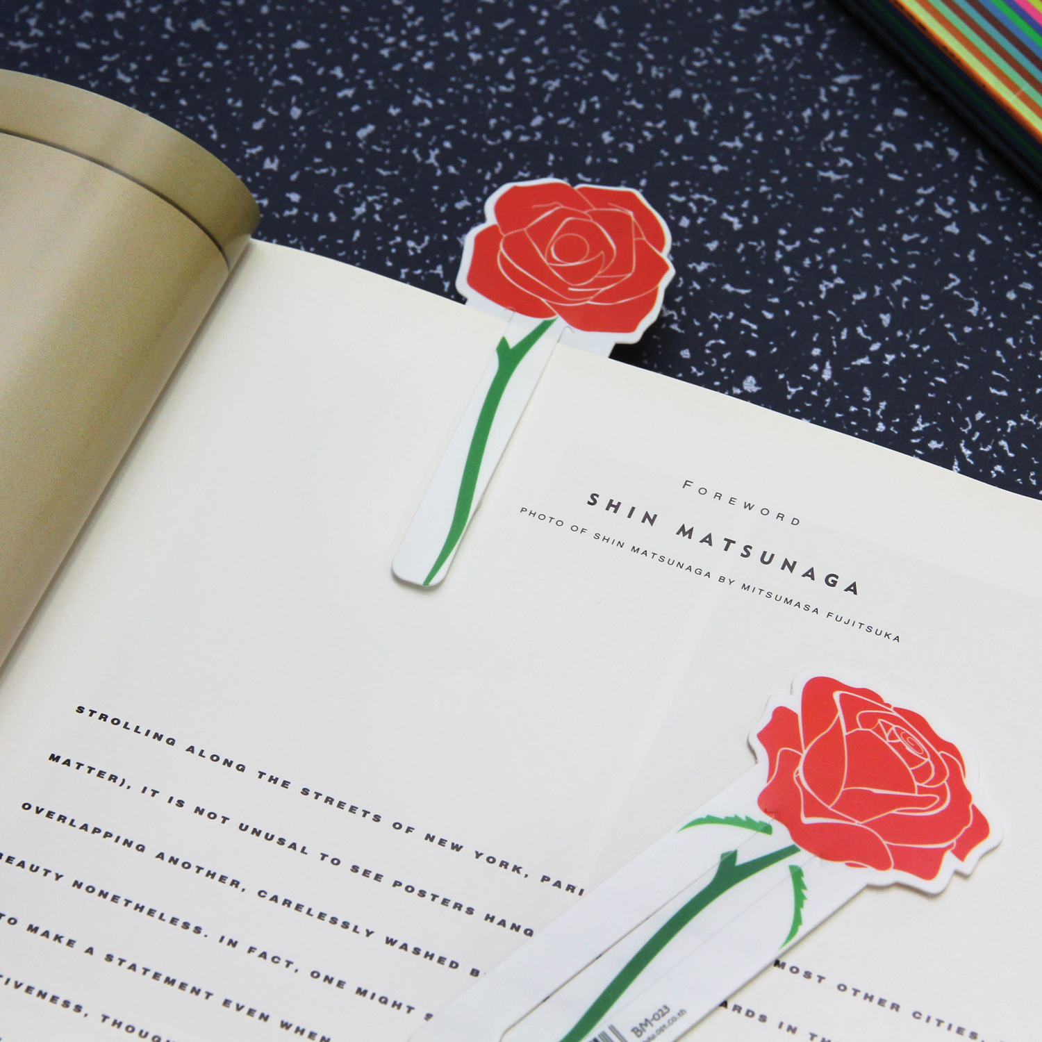Printed Bookmarks Red Roses
