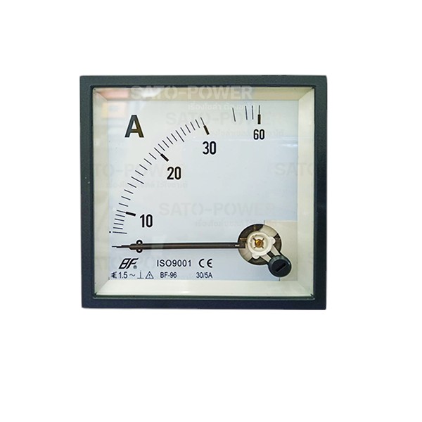 BF96AC-A 30/5-2500/5 Amp Panel Meter มิเตอร์เข็ม แอมป์มิเตอร์ มิเตอร์AC 96x96 mm เครื่องมือวัดกระแสไฟฟ้าแอมป์ แบบเข็ม อนาล็อค