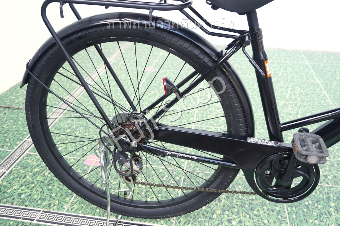 จักรยานแม่บ้านล้อโต ญี่ปุ่น - ล้อ 27.5x1.95 - เกียร์ 6 สปีด - ไฟหน้าอัตโนมัติ - Neosage - สีดำ [จักรยานมือสอง]