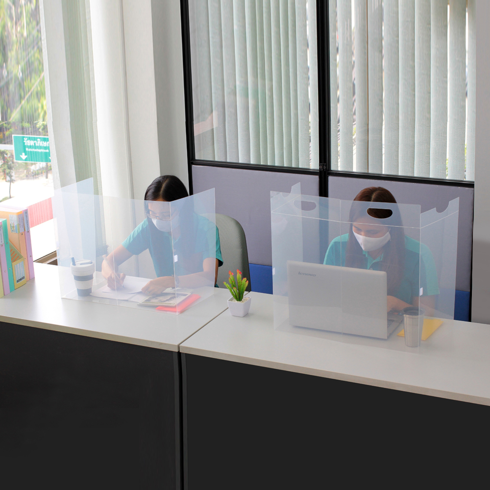 ฉากกั้นบนโต๊ะ แบบพกพา เพื่อความเป็นส่วนตัว JP-038 กางใช้งาน