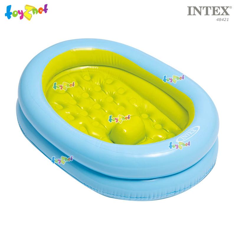 Intex ส่งฟรี ชุดเบาะที่นอนอาบน้ำเด็กเล็กพร้อมที่สูบลม รุ่น 48421