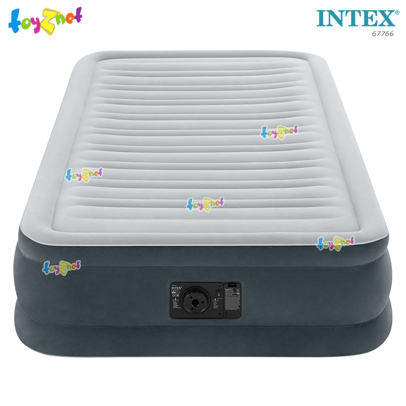 Intex Comfort-Plush Airbed 3.5ft (Twin) 0.99x1.91x0.33 m w/Built-in Elec. Air Pump no.67766