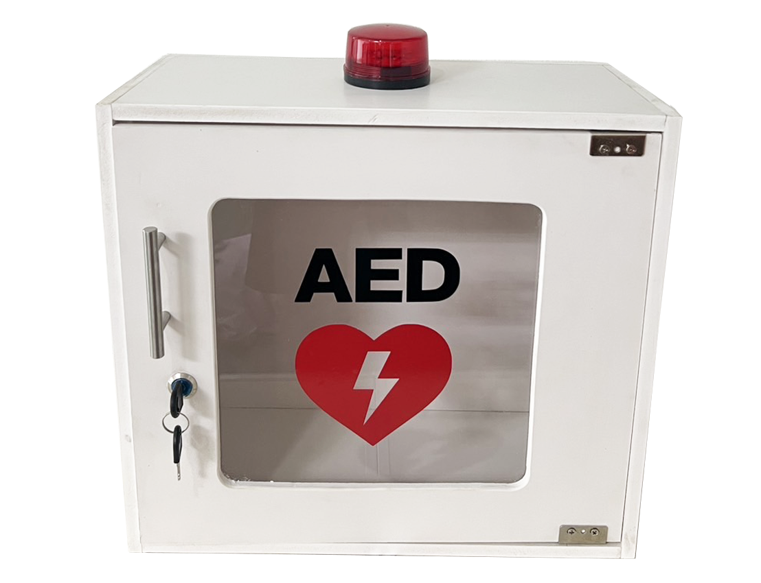 ตู้เก็บ เครื่อง AED (ทำจากพลาสวูด) แบบมีไฟและสัญญาณเสียง