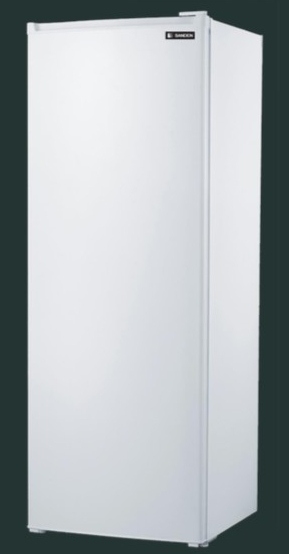 ตู้ยืนประตูเดียวฝาทึบ อุณหภูมิ -18 ถึง -24C แช่แข็ง สำหรับแช่นมแม่ รุ่น SFH-0870 Sanden Intercool ขนาด 8.7 คิว ตู้แช่แข็ง ขนาด 60x60x170ซม