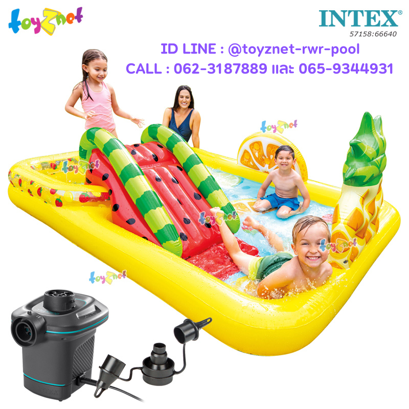 Intex Fun 'N Fruity Play Center 2.44x1.91x0.91 m no.57158 + Quick-Fill AC Electric Air Pump