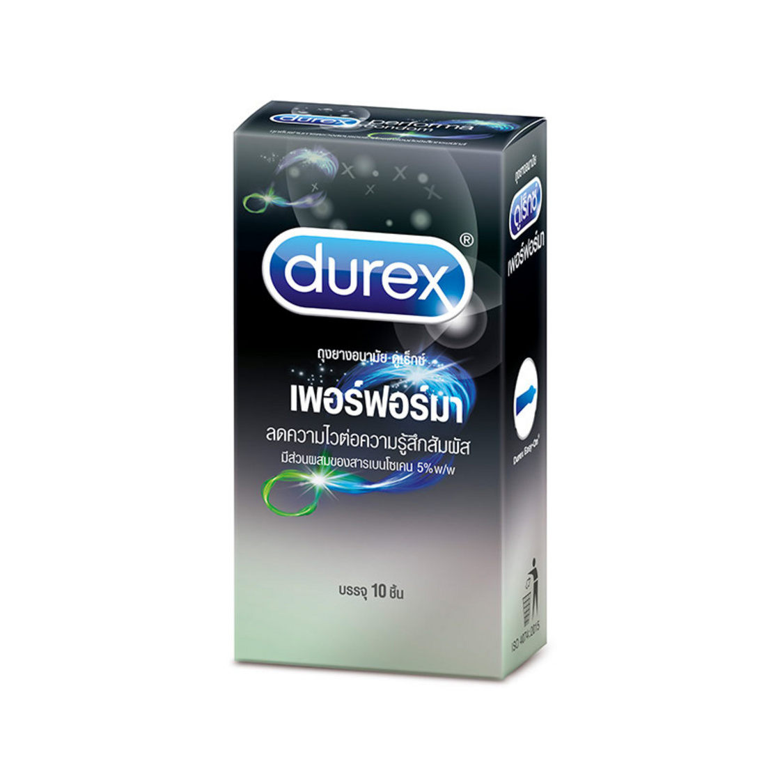 DUREX CONDOM ดูเร็กซ์ ถุงยางอนามัย เพอร์ฟอร์มา ขนาด 52.5 มม. 10 ชิ้น