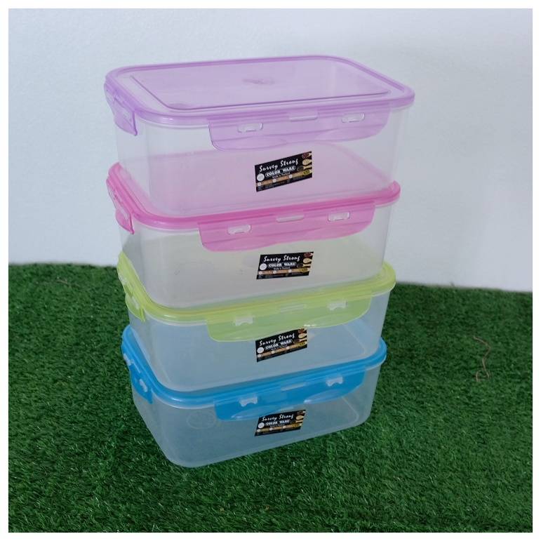 กล่องดับเบิ้ลล็อค No.1 ตัวใสฝาสี(ลิง)