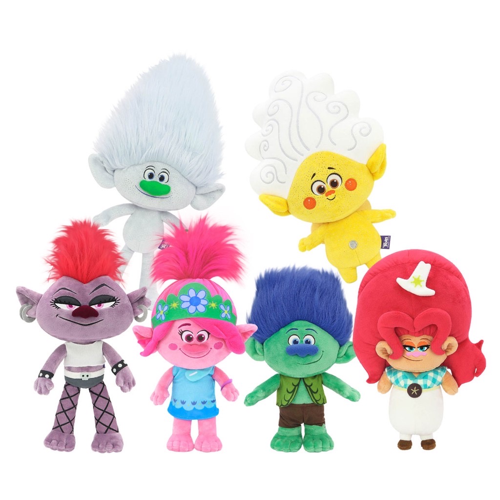 Dreamworks ลิขสิทธิ์แท้ ตุ๊กตา โทรลล์ส เวิลด์ ทัวร์ ป๊อปปี้ Trolls World Tour POPPY BRANCH DELTA CHERUB GUY DAIMOND QUEEN BARB Doll Toy 15"