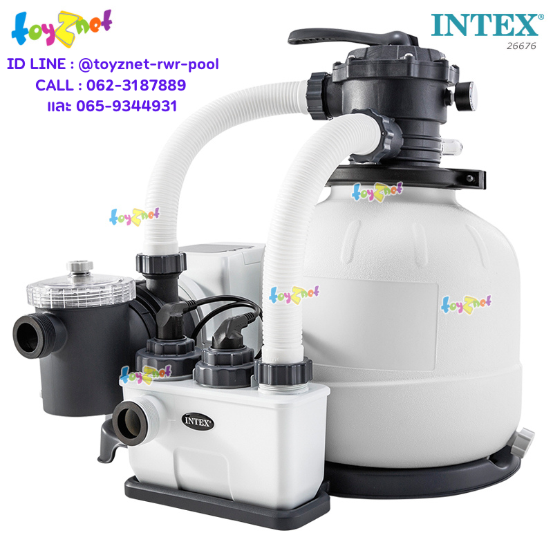 Intex ส่งฟรี เครื่องกรองน้ำระบบน้ำเกลือ-ทราย/สารกรองแก้ว 6,000 ลิตร/ชม. รุ่น 26676