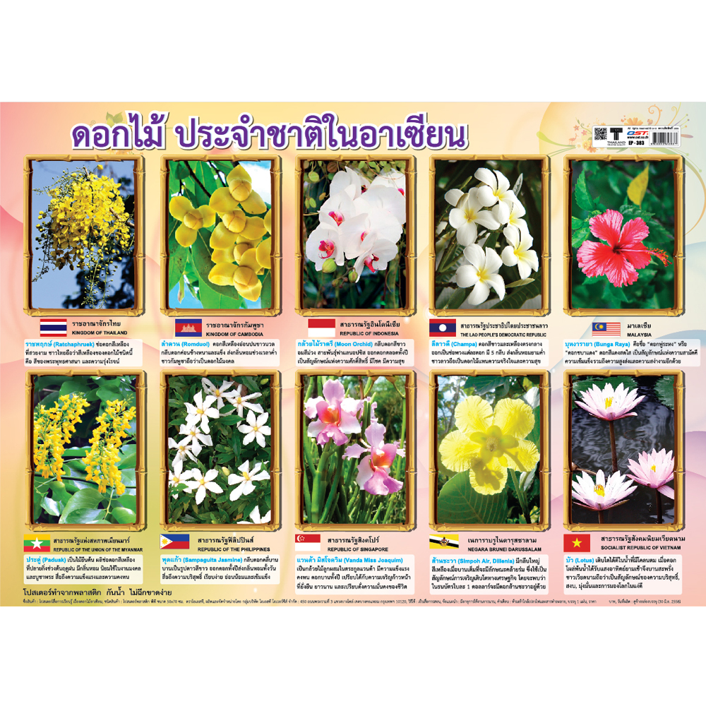 ASEAN National Flowers Educational Posters No.383