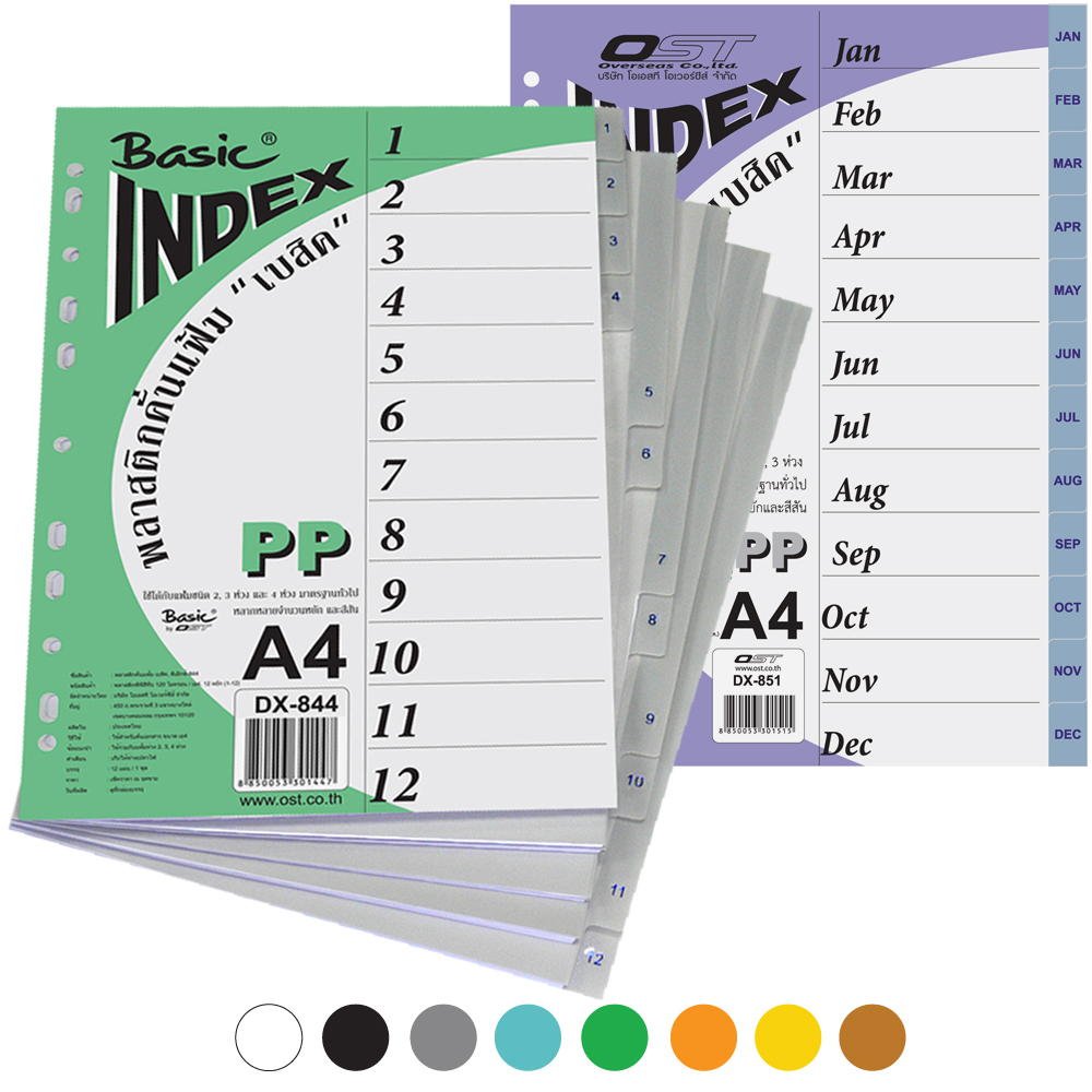 12 Tabs Index Divider A4 with Tabs Printed