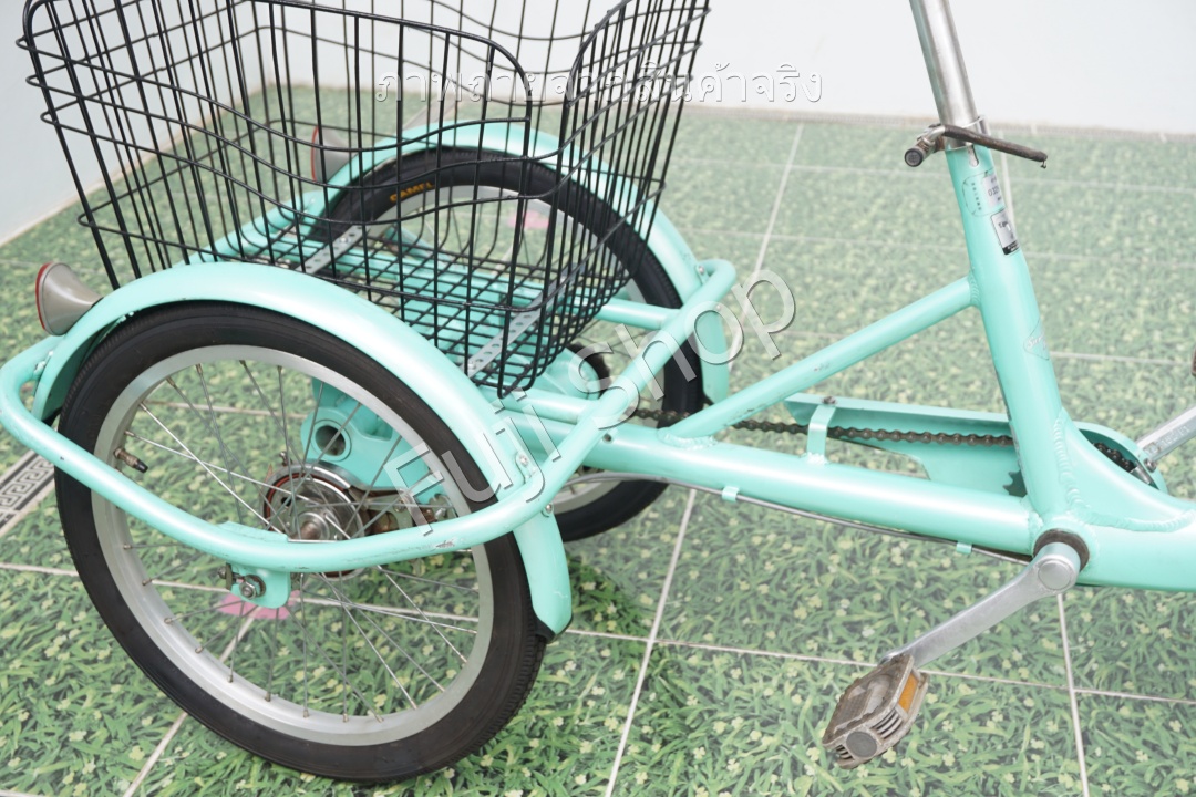 จักรยานสามล้อญี่ปุ่น - ล้อ 20/18 นิ้ว - มีเกียร์ - อลูมิเนียม - Maruishi - สีเขียว [จักรยานมือสอง]