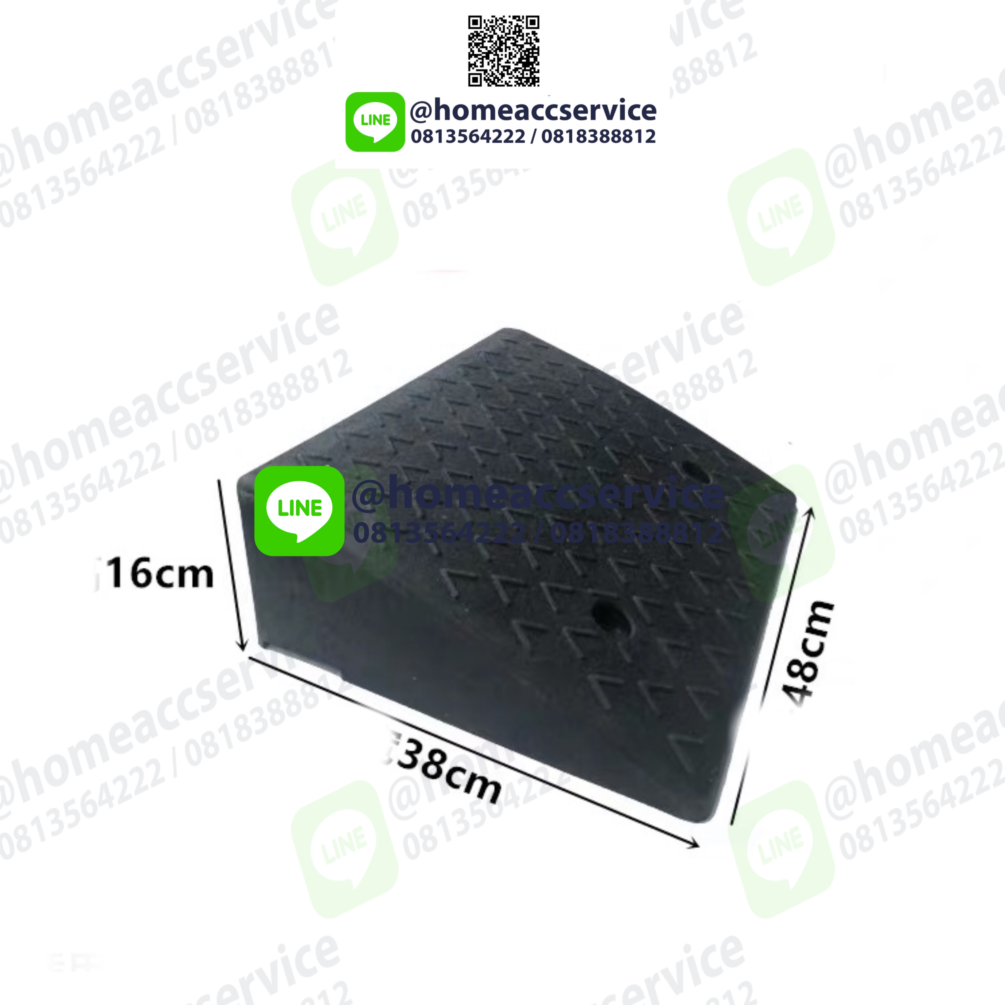 ทางลาดยางปีนฟุตบาท สูง 16ซม. ลาด38ซม. ยาว48ซม. หนัก 11kg - Rubber Ramp 16x38x48 cm 11 kg