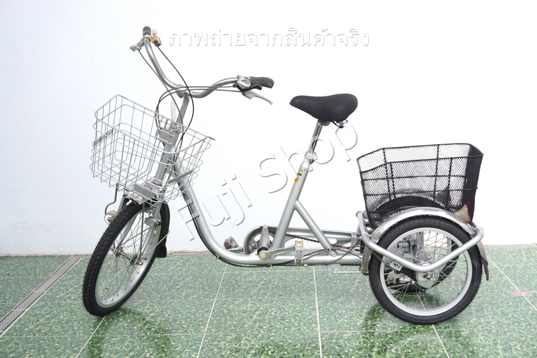 จักรยานสามล้อญี่ปุ่น - ล้อ 20/16 นิ้ว - มีเกียร์ - Natural Flow - สีเงิน [จักรยานมือสอง]