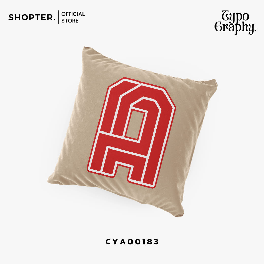 หมอนอิง พิมพ์ลาย A -Z สีแดง รหัส CYA00183-CYA00208 #หมอน #หมอนอิง #Typography
