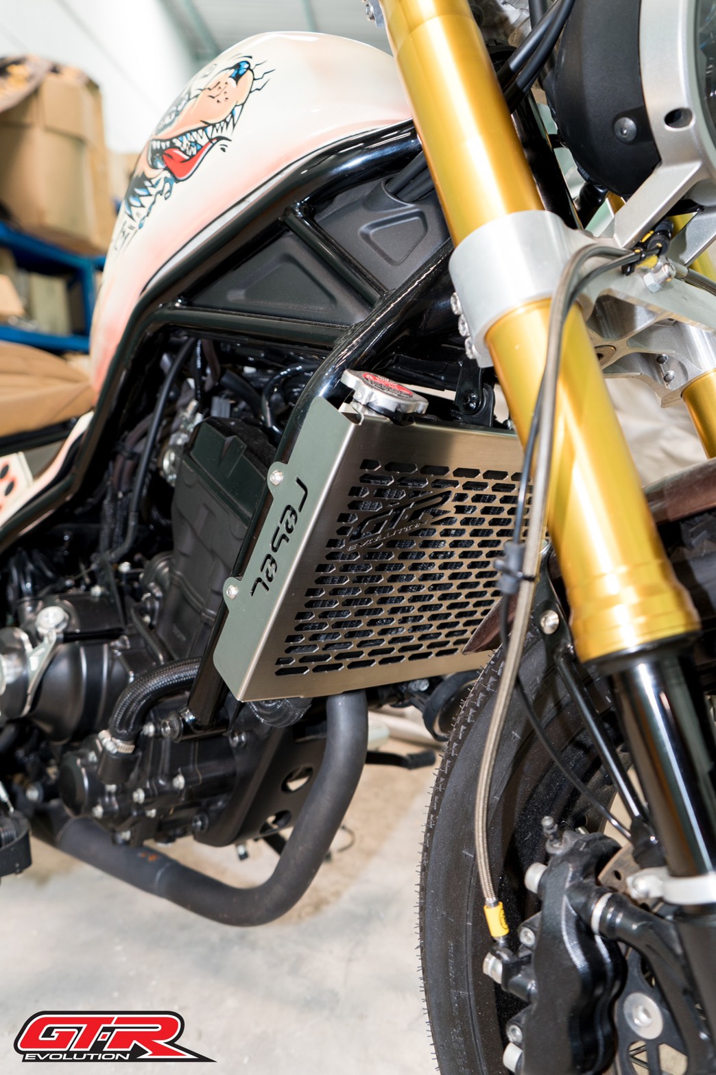 ตะแกรงหม้อน้ำ สแตนเลส GTR HONDA REBEL 300-500 หนา1.2 ราคา1100