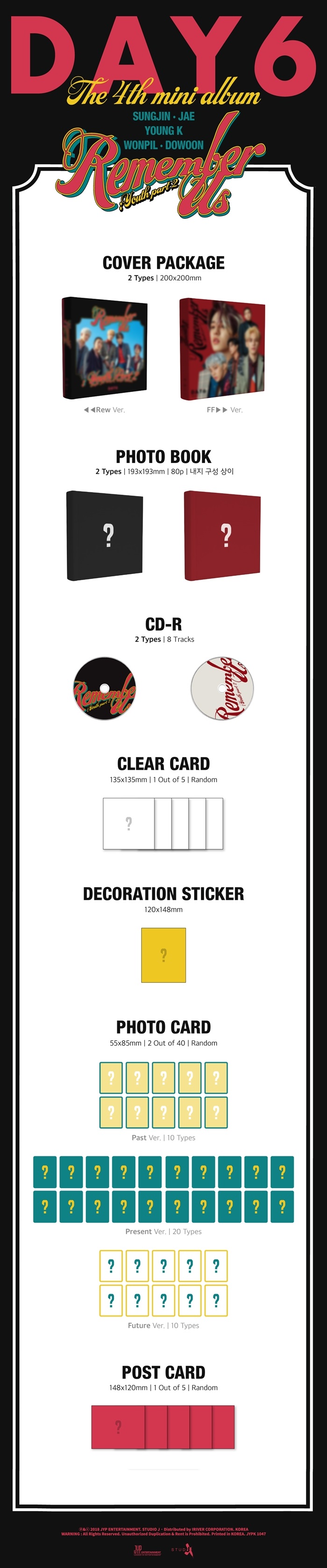 [PRE-ORDER] {อัลบั้มไซน์ทั้งวง} DAY6 - 4th Mini Album "REMEMBER US : YOUTH PART 2" (Random Cover - สุ่มปก)