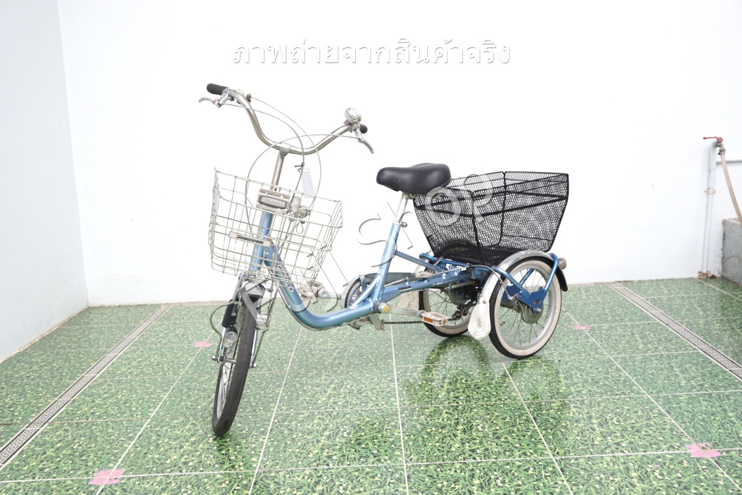 จักรยานสามล้อญี่ปุ่น - ล้อ 18/16 นิ้ว - มีเกียร์ - อลูมิเนียม - Bridgestone - สีฟ้า [จักรยานมือสอง]