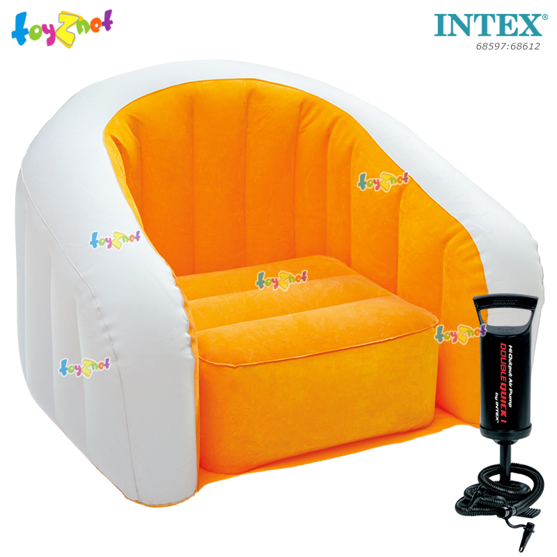 Intex Jr. Cafe Club Chair Orange no.68597 + DQI Air Pump