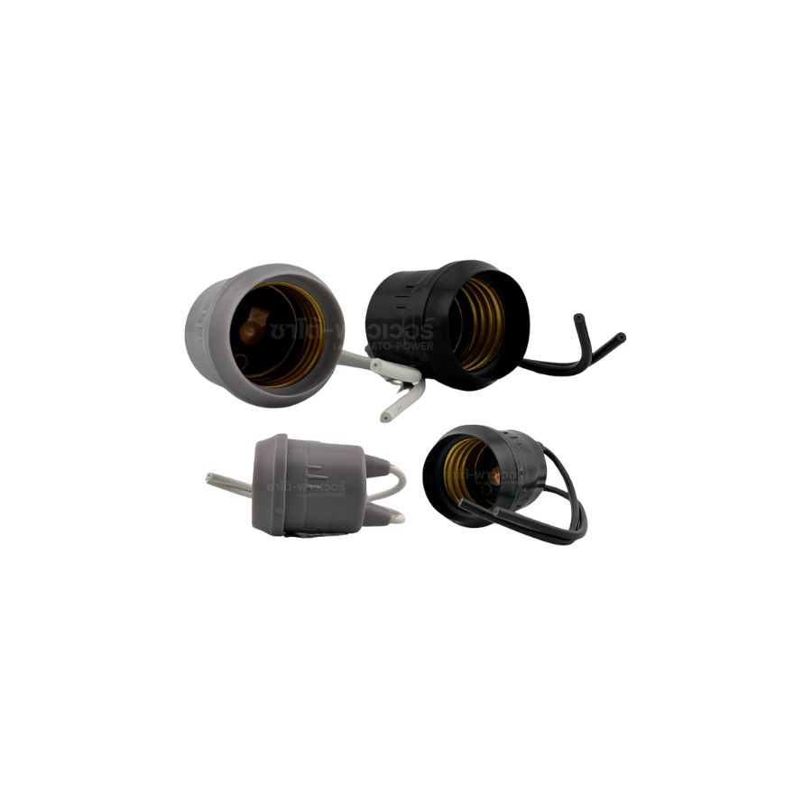 SENTOSHI ขั้วยางกันน้ำ ไม่หมุนตาม E27 5 ชิ้น / ออเดอร์ ขั้วหลอดไฟ แบบยาง Waterproof rubber terminals ขั้วเกลียวกันน้ำ สีขาว ขั้วหลอดไฟยางพลาสติก