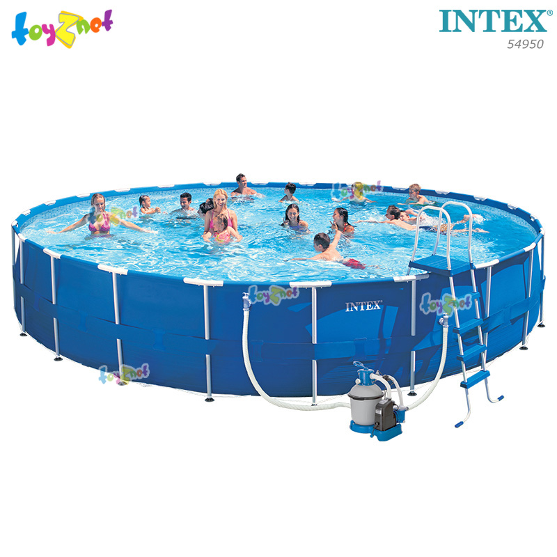 Intex 24 ft Metal Frame Pool Set w/Sand-Saltwater System (7.32x1.32 m.) No.54950