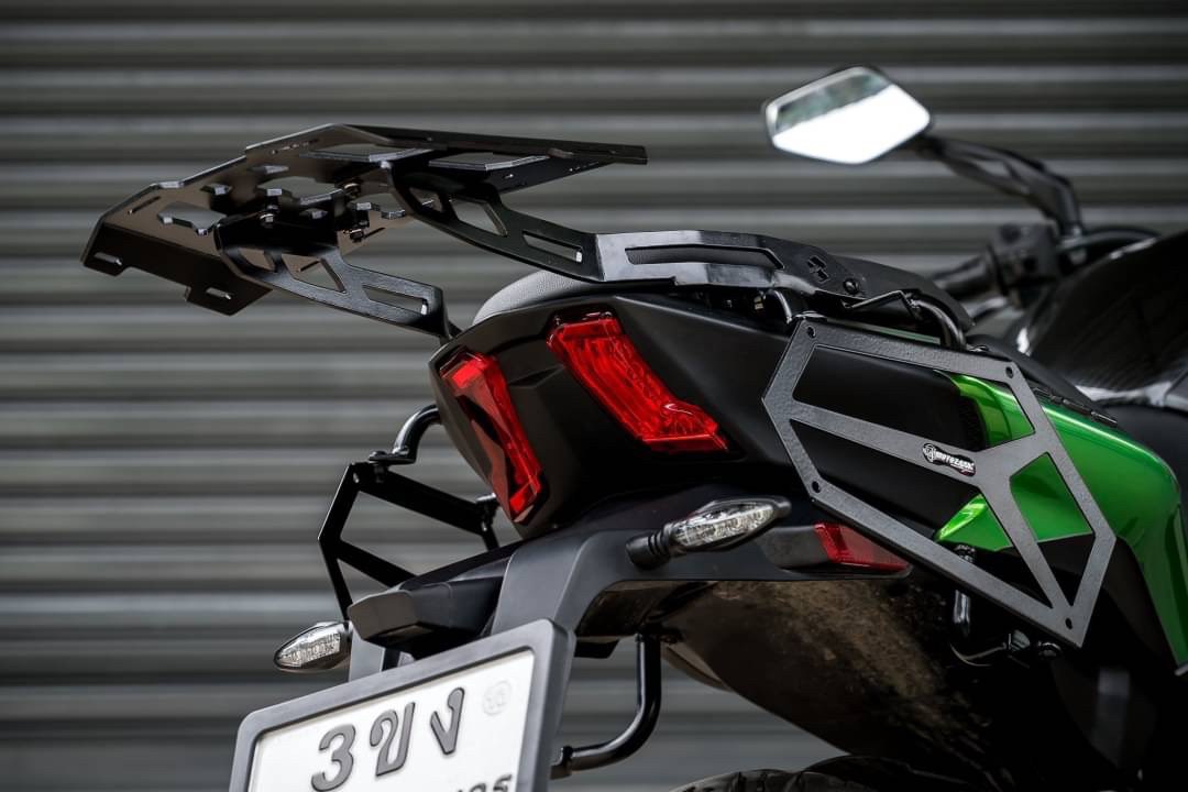 Bajaj Dominar400 1.ชิวหน้า 1700฿ 2.การ์ดครอบถังน้ำมัน ลายเคฟล่า 1700฿ 3.แคชบาร์ 2700฿ 4.แร็คท้าย 3100฿ 5.แร็คท้าย+แร็คกระเป๋า 4950฿