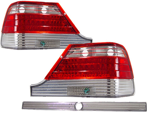ไฟท้าย BENZ S-CLASS W140 1994-1998 ขาวแดงเพชร LED พร้อมคิ้ว