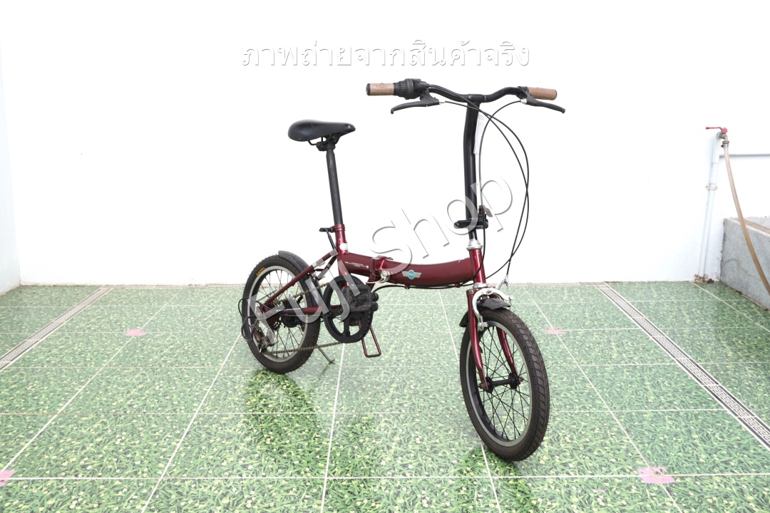 จักรยานพับได้ญี่ปุ่น - ล้อ 16 นิ้ว - มีเกียร์ - Mini Cooper - สีแดง [จักรยานมือสอง]