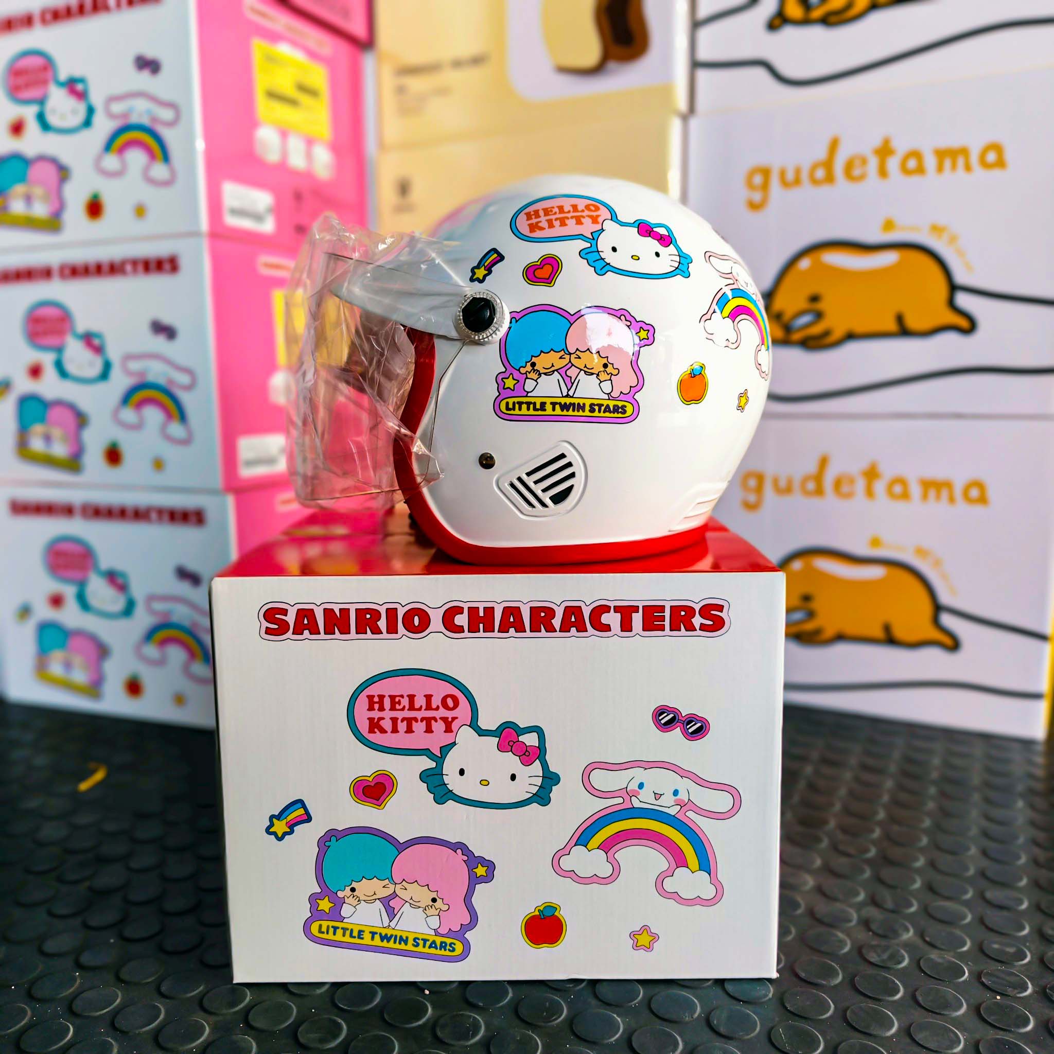หมวกกันน็อคเด็ก H2C [แบบเต็มใบเปิดหน้า] ลายลิขสิทธิ์ Sanrio Characters