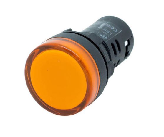 หลอดไฟสัญญาณ LED สีเหลือง ขนาด 22 มม