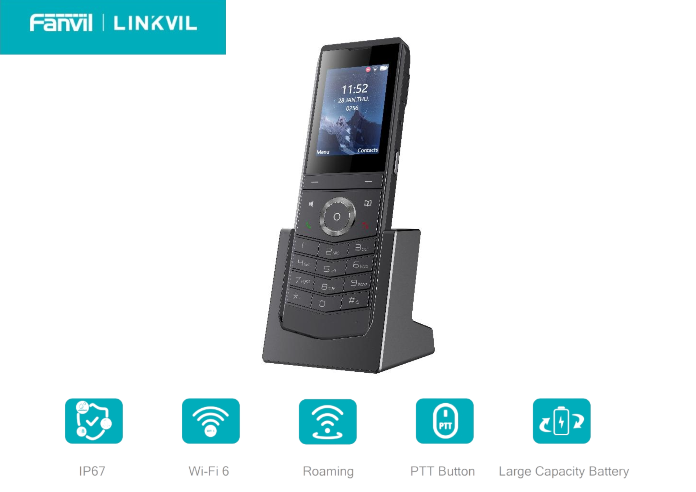 Fanvil W611W Portable Wi-Fi IP Phone - โทรศัพท์สำนักงาน