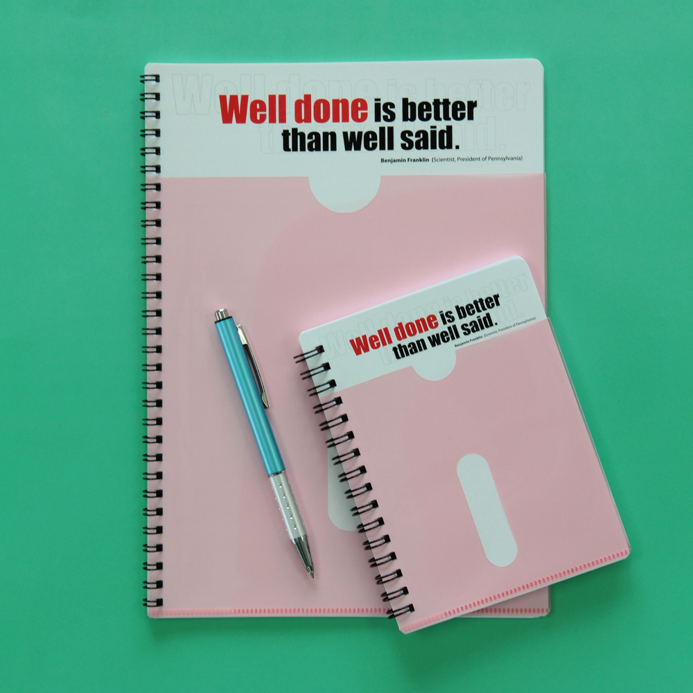 Spiral Notebooks with PP Covers Cute Words Pattern