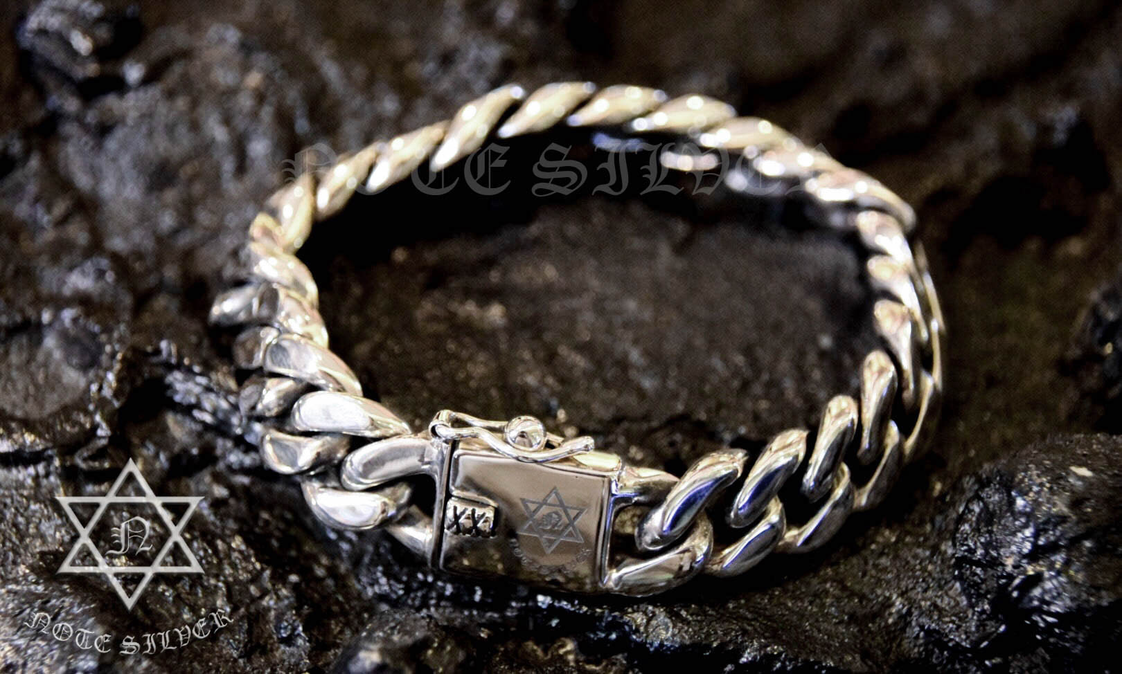 ข้อมือเงินแท้ เลสเรียบ 12mm Sterling Silver 925 NSBL824