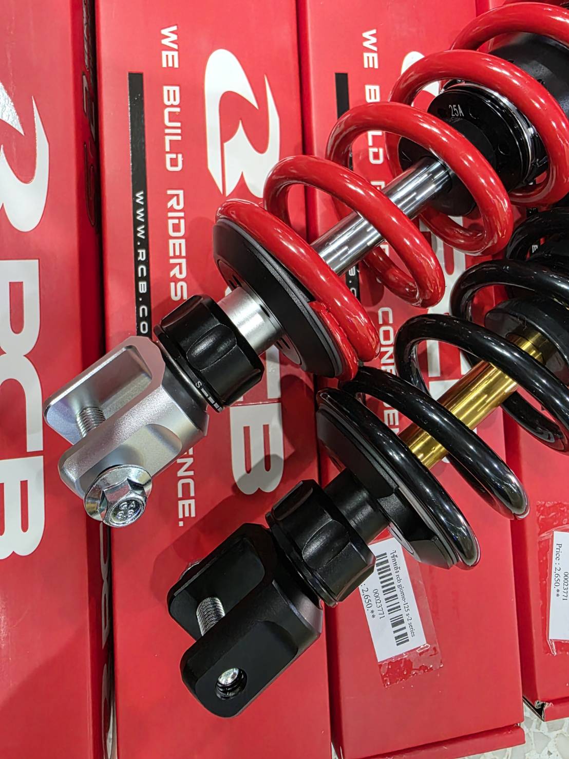 โช็คหลัง RCB MONOSHOK S-2 SERIES ขนานความสูง 320MM GIORNO+LEAD125 มีสีแดงราคา2650 สีดำแกนทองราคา2950 ประกัน1ปี