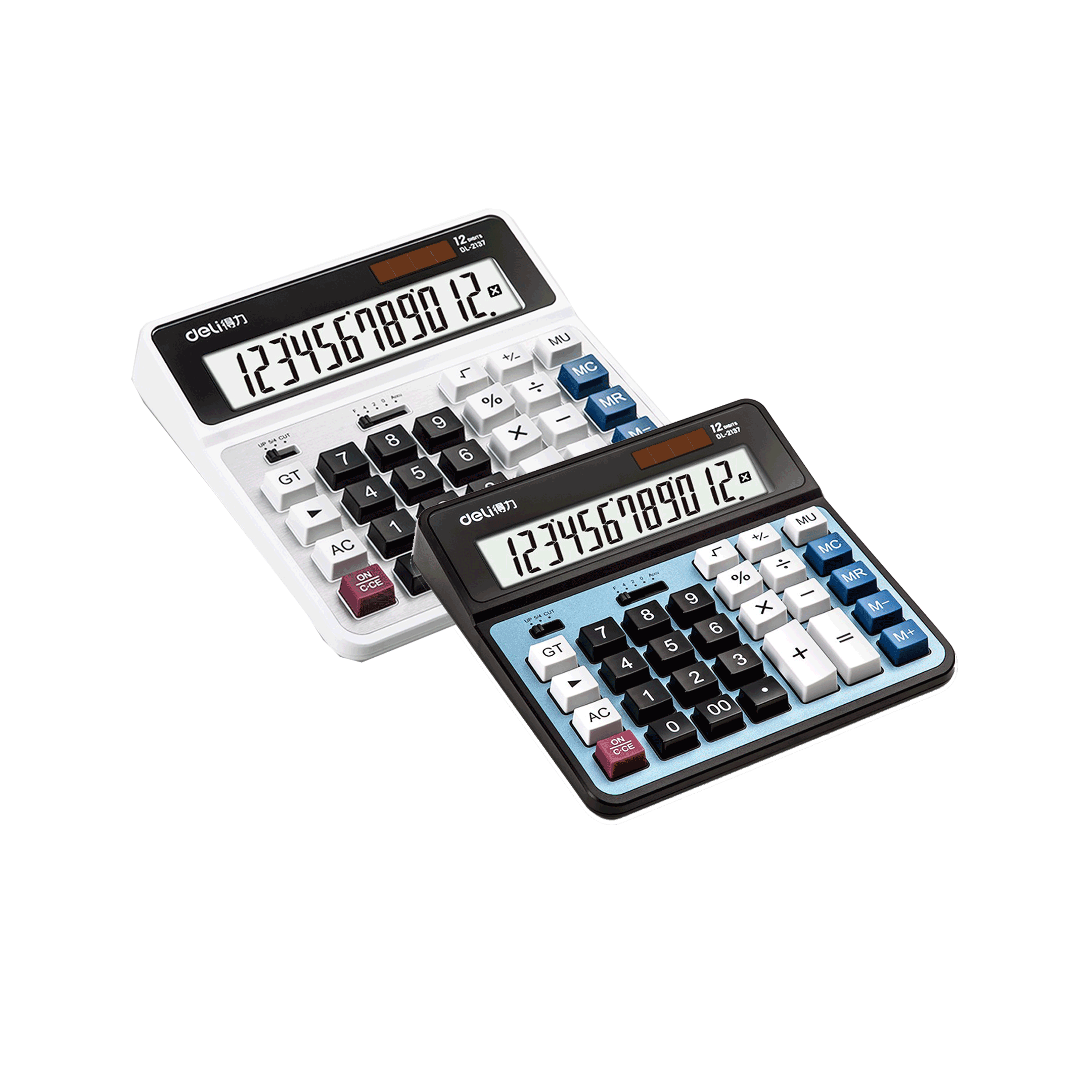 เครื่องคิดเลขตั้งโต๊ะ Calculator เดลี Deli 12 หลัก รุ่น NO.2137 จำนวน 1 ตัว (คละสี)