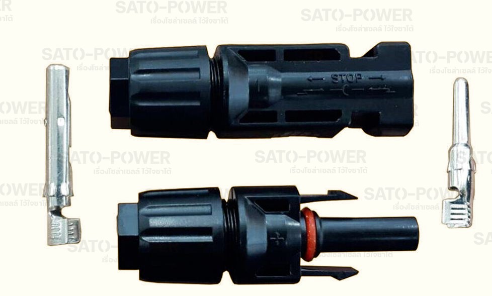 Connecter MC4 หัวต่อเข้าสายไฟ ( 1 คู่ ) สำหรับงานโซล่าเซลล์ หัวต่อเข้ากับสายแผงโซลาร์เซลล์