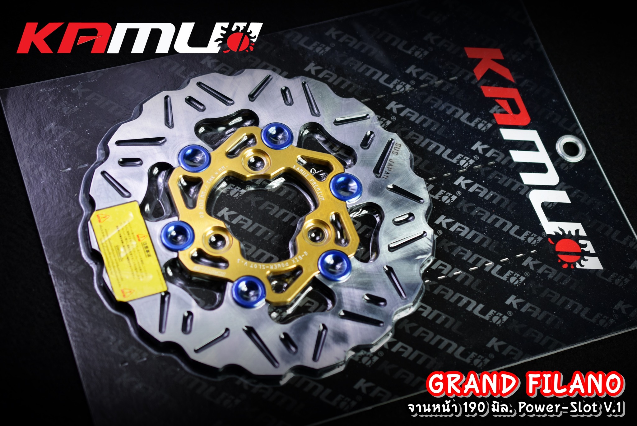 จานดิสก์ GrandFilano สแตนเลสใบจาน ญี่ปุ่น 100% จานหน้าขนาดเดิม 190 มิล. Power-Slot V.1