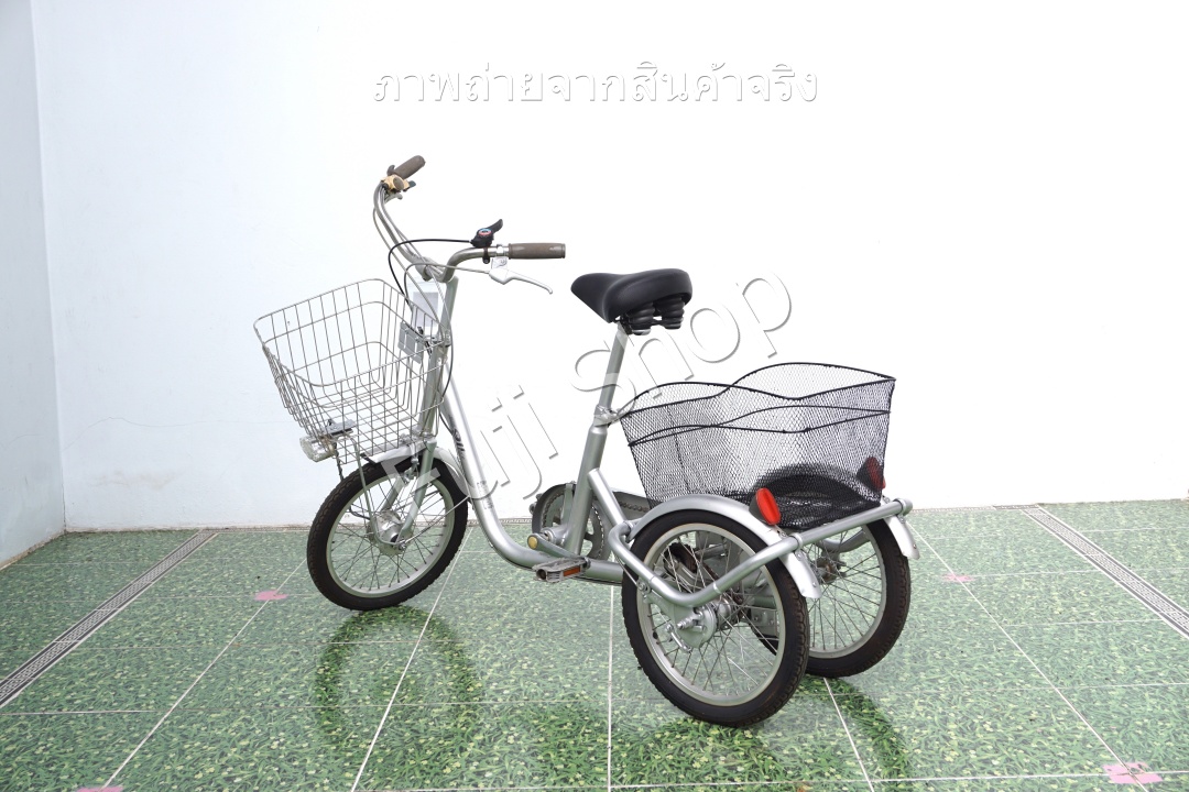 จักรยานสามล้อญี่ปุ่น - ล้อ 16/16 นิ้ว - มีเกียร์ - Active 911- สีเงิน [จักรยานมือสอง]