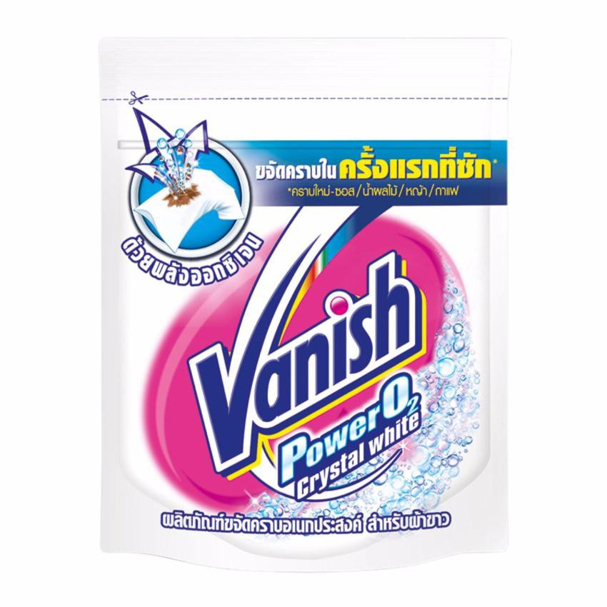 VANISH แวนิช เพาเวอร์ โอทู คริสตัลไวท์ ผงขจัดคราบ ผลิตภัณฑ์ขจัดคราบ 30 กรัม (ซองขาว)