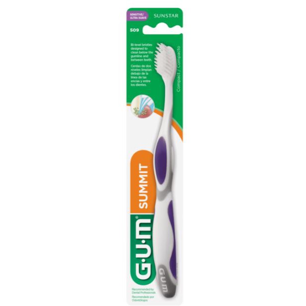 (ซื้อ3 ราคาพิเศษ) Sunstar GUM Summit Toothbrush #509 ซันสตาร์ กัม ซัมมิท แปรงสีฟันสำหรับผู้ที่เหงือกร่น #คละสี