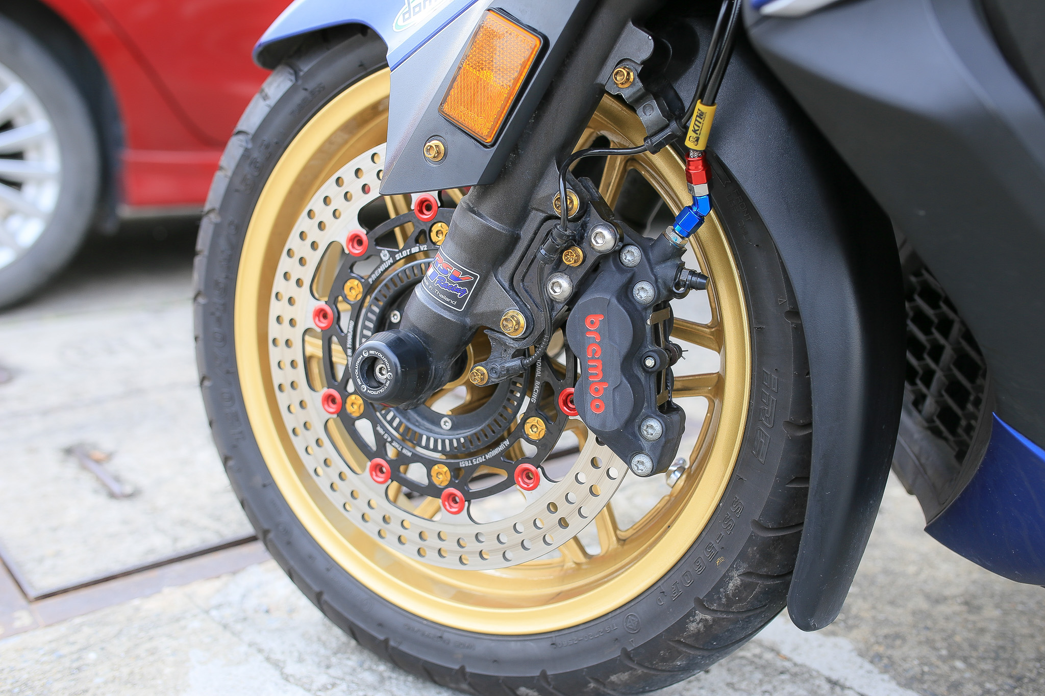 ชุดโปรเบรค breambo ขาหน้า-หลัง พร้อมหัว kamui และสายเบรคแท้ สำหรับลูกค้า FORZA 300-350 / X-MAX 300 (สายมีสีดำ แดง เหลือง เขียว น้ำเงิน )