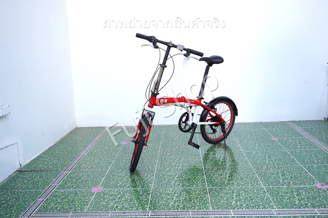 จักรยานพับได้ญี่ปุ่น - ล้อ 20 นิ้ว - มีเกียร์ - อลูมิเนียม - Ferrari - สีแดง [จักรยานมือสอง]