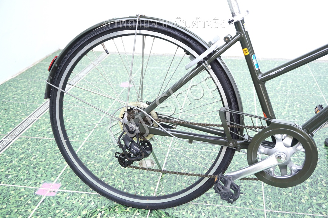 จักรยานแม่บ้านญี่ปุ่น - ล้อ 26 นิ้ว - เกียร์ 6 สปีด - อลูมิเนียม -ไฟหน้าอัตโนมัติ - Bridgestone Green Label - สีเขียว [จักรยานมือสอง]