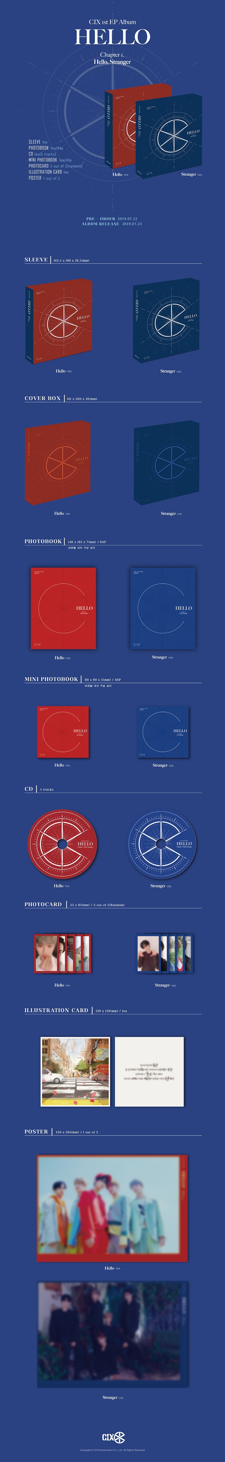 [PRE-ORDER] CIX - 1st EP Album "HELLO CHAPTER 1. HELLO, STRANGER"