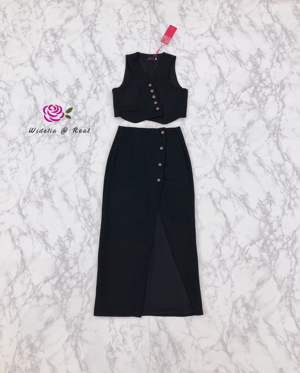 Korea Set เสื้อกับกระโปรงยาว เซ็ทนี้คัตติ้งเนี๊ยบมาก