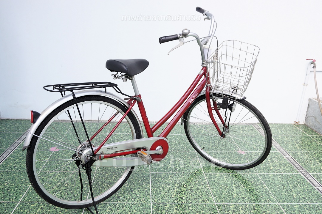 จักรยานแม่บ้านญี่ปุ่น - ล้อ 26 นิ้ว - ไม่มีเกียร์ - Mild - สีแดง [จักรยานมือสอง]