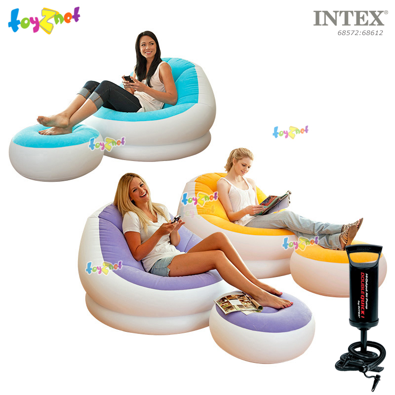 Intex Cafe Chaise Chair no.68572 + DQI Air Pump