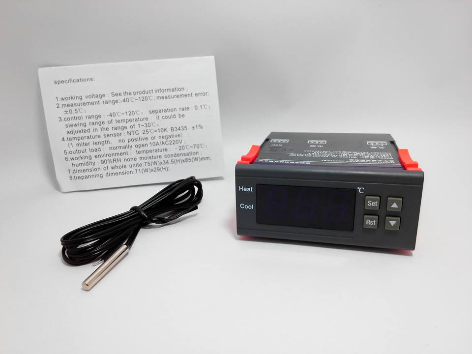 MH1210 เครื่องควบคุมอุณหภูมิ 10A 12V Digital Temperature Controller Thermocouple -40 to 120 C