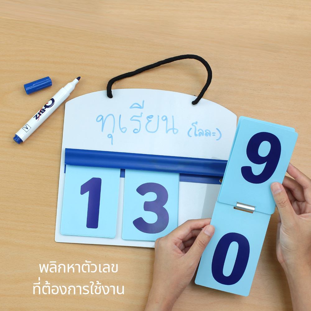 ขั้นตอนประกอบป้ายพลาสติก ป้ายราคา แบบแขวน 3 หลัก PR-203 ขั้นที่2